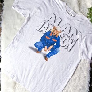 Vintage Alan Jackson T Shirt Country Music 1997 White Adult XL Graphic Tee